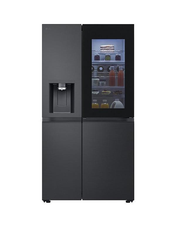 LG InstaView GSXE91EVAD 628L Smart Inverter American-Style Fridge Freezer - Black Steel